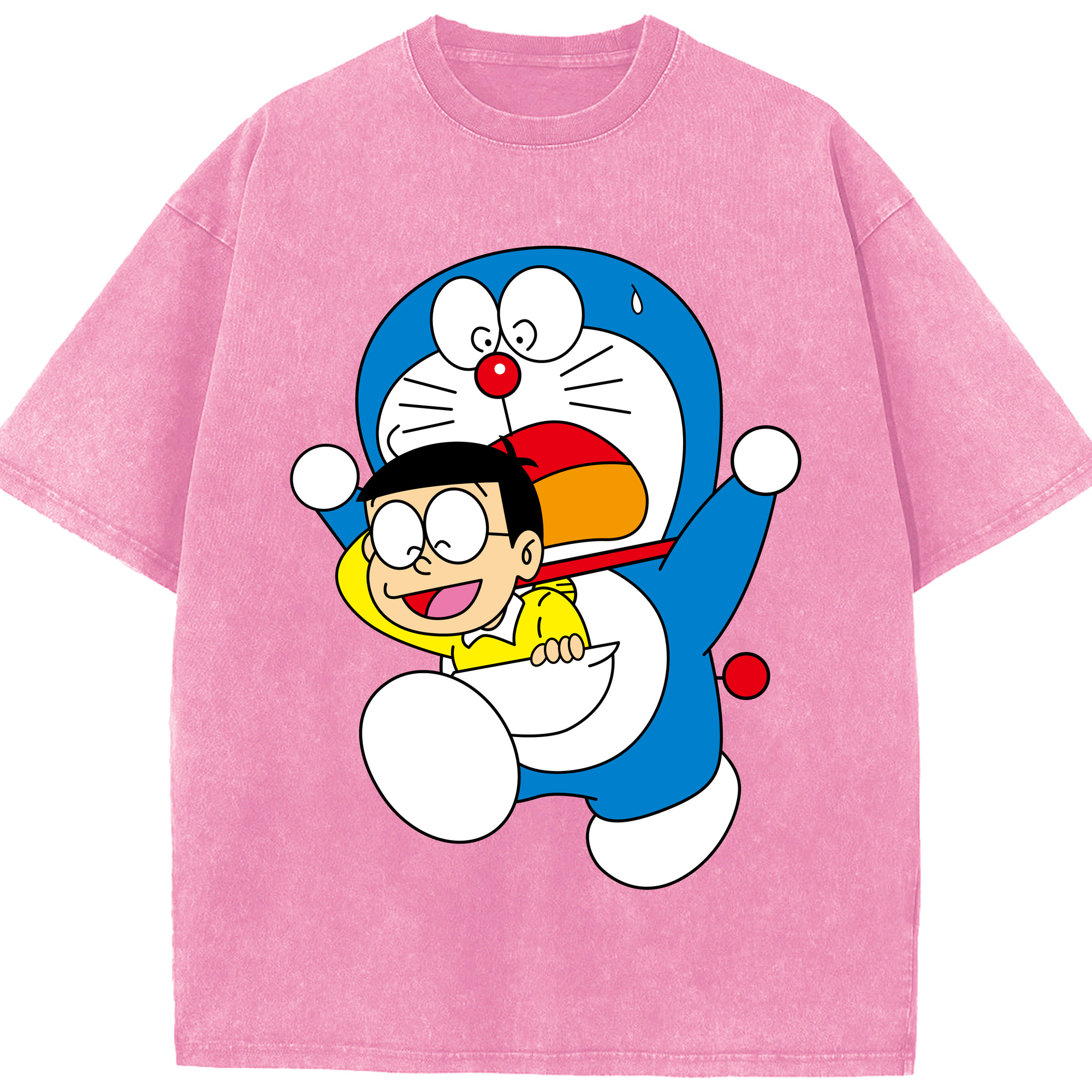 （画像用） ドラえもん Doraemon 綿100% ヴィンテージ風 半袖Tシャツ（フロントプリント）